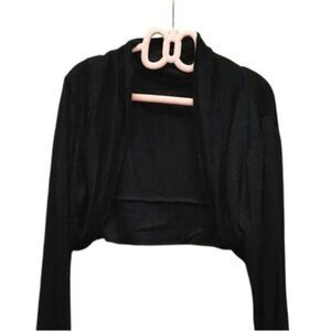 Black shoulder cardigan, EUC, long sleeves, stretchy